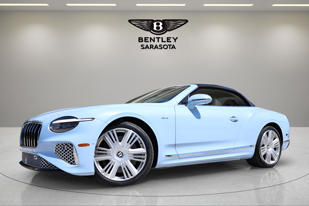 2026 Bentley Continental GTC Azure in Jetstream II — front three-quarter view