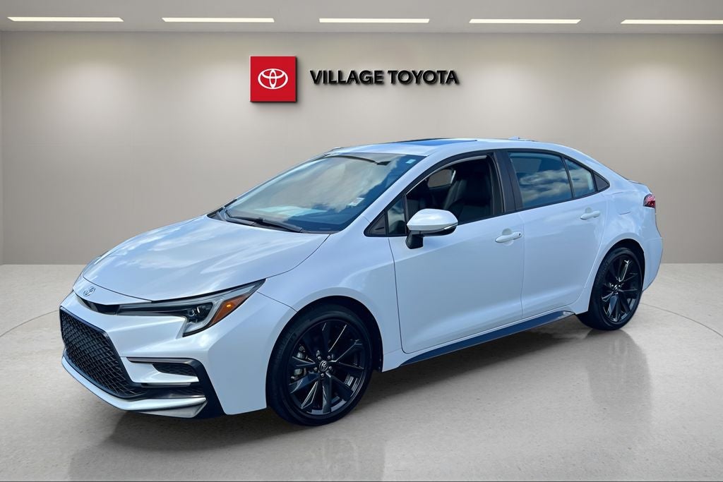 2023 Toyota Corolla XSE in Pearl — front three-quarter view