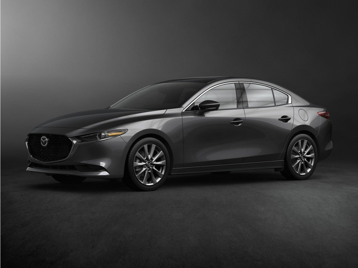 2021 Mazda Mazda3 Premium in Snowflake White Pearl Mica — front three-quarter view