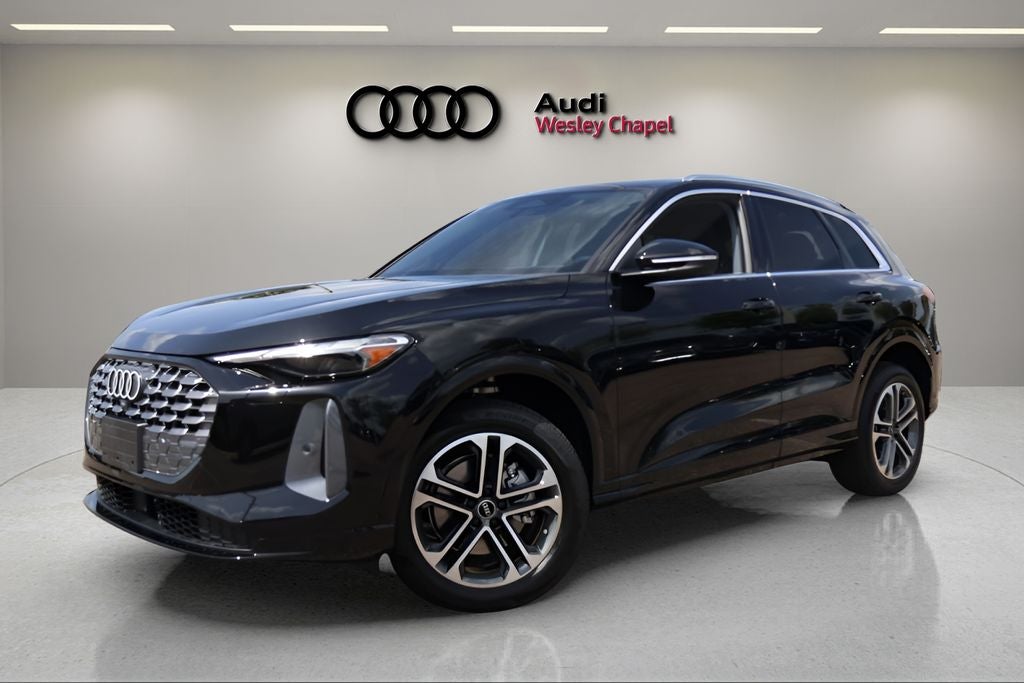 2026 Audi Q5 quattro in Mythos Black Metallic — front three-quarter view
