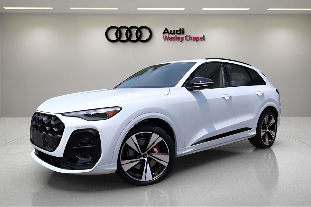 2026 Audi SQ5 Premium Plus quattro in Glacier White Metallic — front three-quarter view
