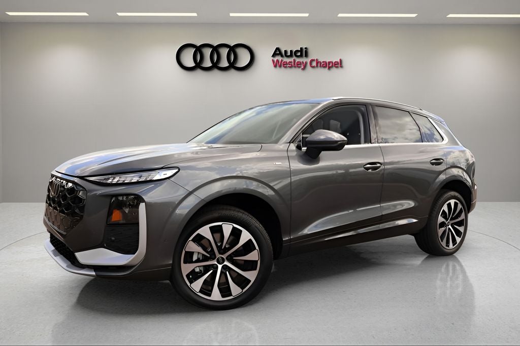 2026 Audi Q3 S line quattro in Daytona Gray Pearl Effect — front three-quarter view