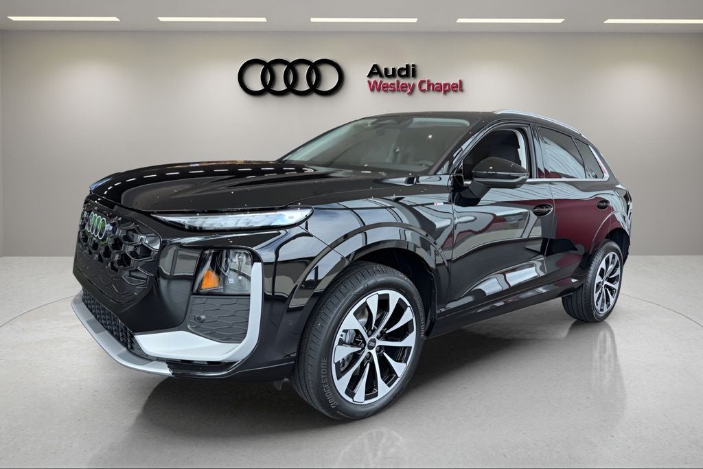 2026 Audi Q3 S line quattro in Mythos Black Metallic — front three-quarter view