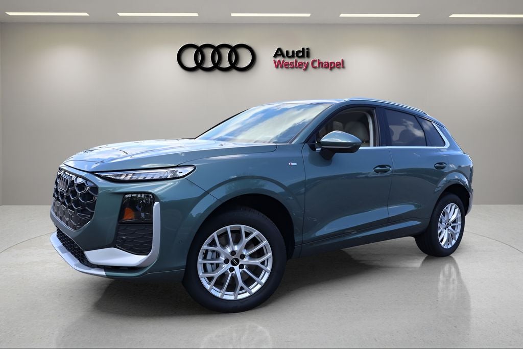 2026 Audi Q3 S line quattro in Green — front three-quarter view