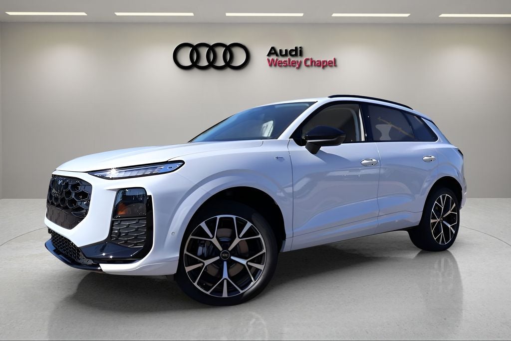 2026 Audi Q3 S line quattro in Glacier White Metallic — front three-quarter view