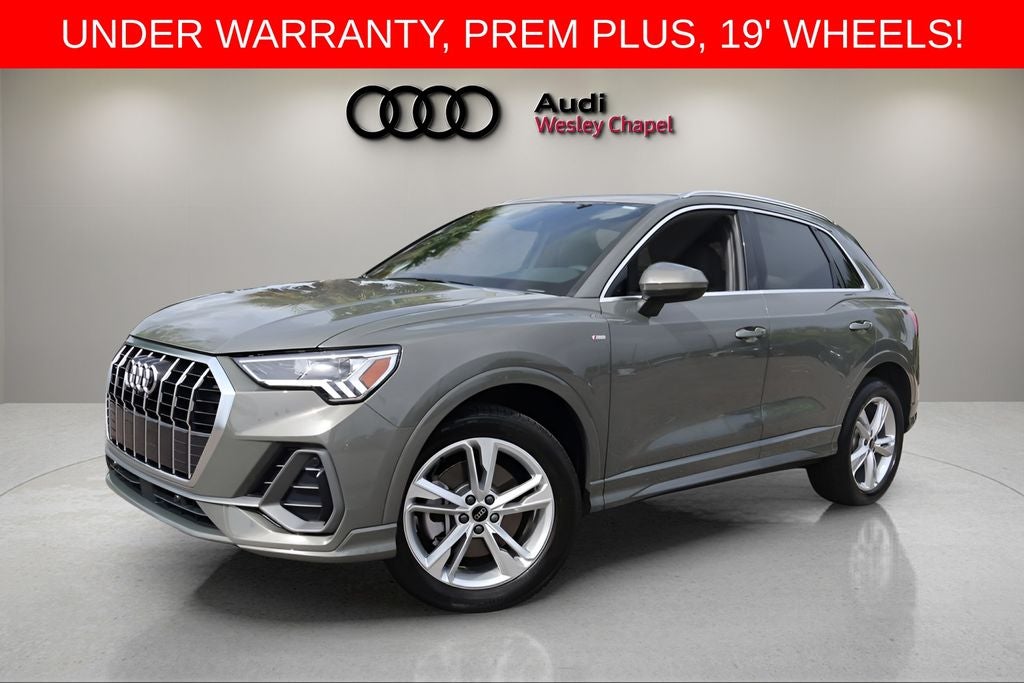 2023 Audi Q3 Premium Plus S Line quattro in Gray Metallic — front three-quarter view