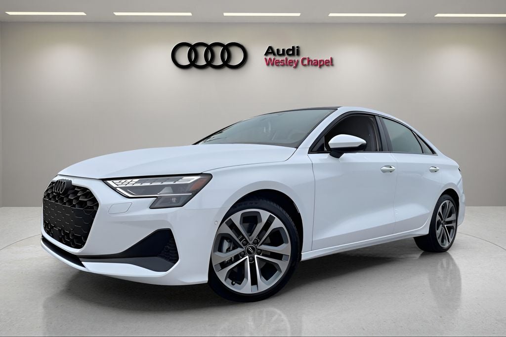 2026 Audi A3 quattro in White — front three-quarter view