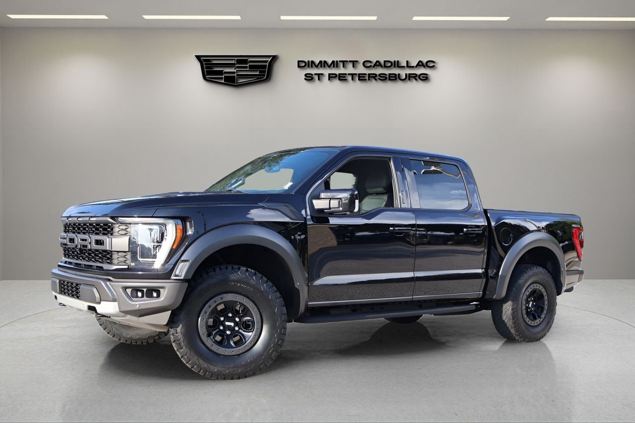 2022 Ford F-150 Raptor in Black Metallic — front three-quarter view