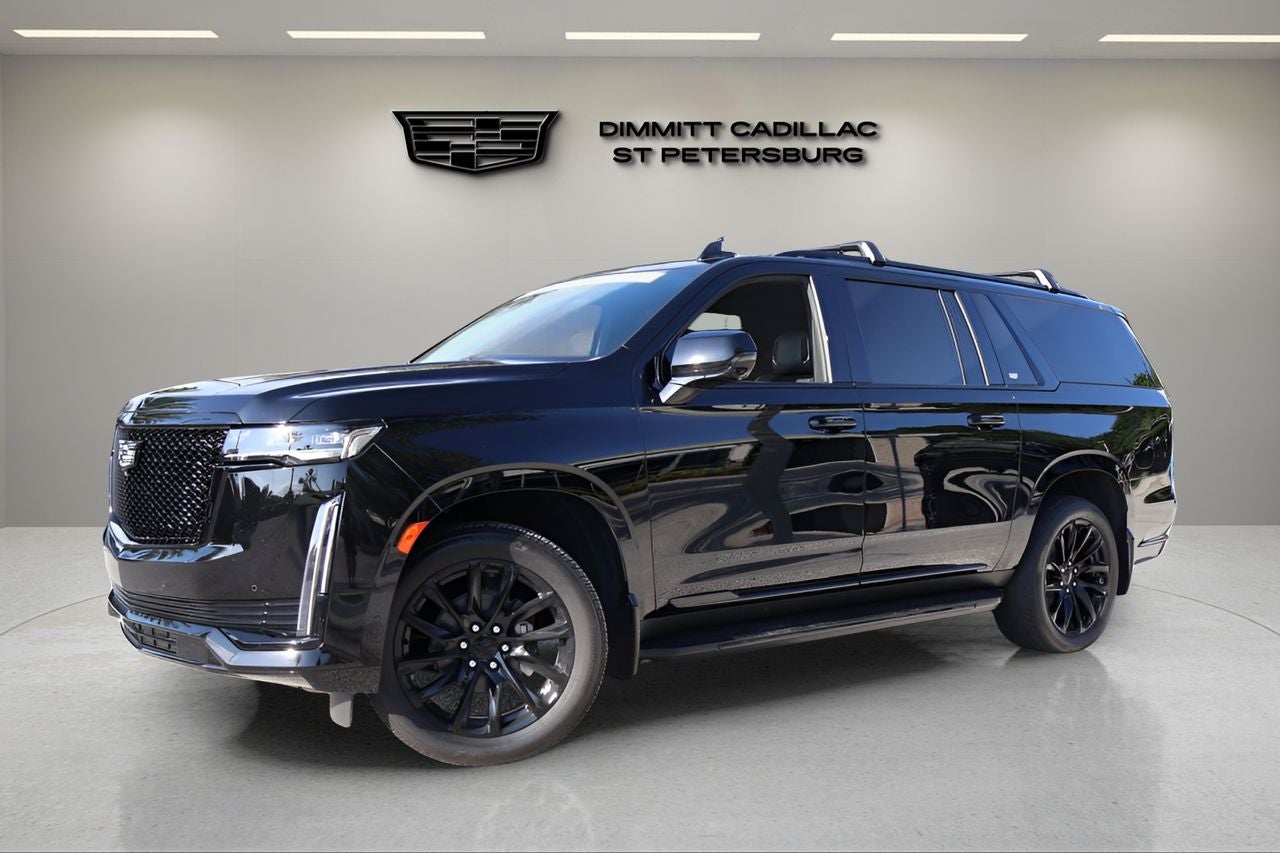 2023 Cadillac Escalade ESV Premium in Black Raven — front three-quarter view