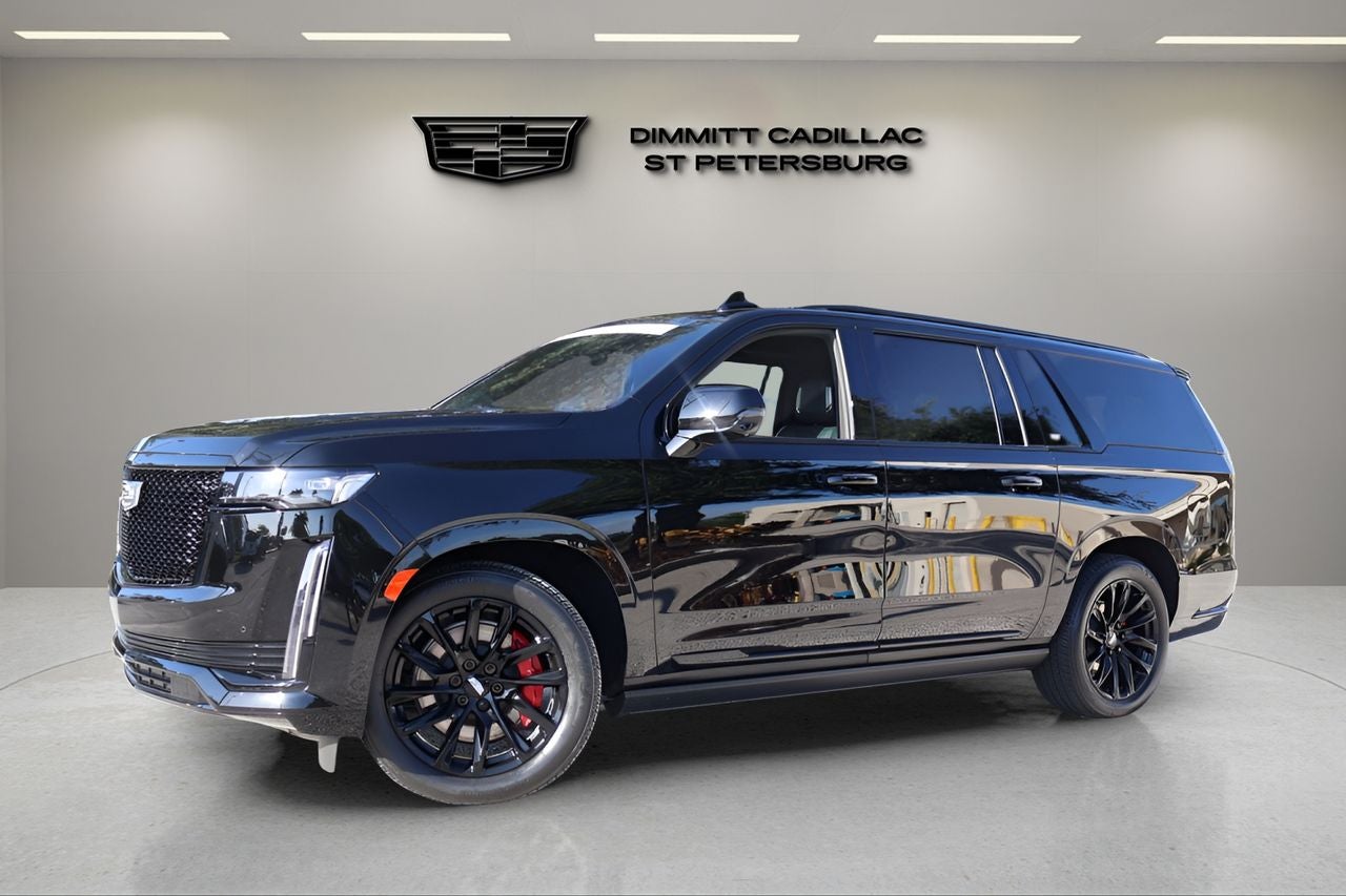 2024 Cadillac Escalade ESV Sport Platinum in Black Raven — front three-quarter view