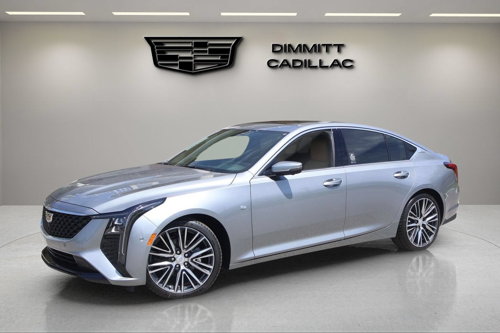 2026 Cadillac CT5 Premium Luxury in Argent Silver Metallic — front three-quarter view