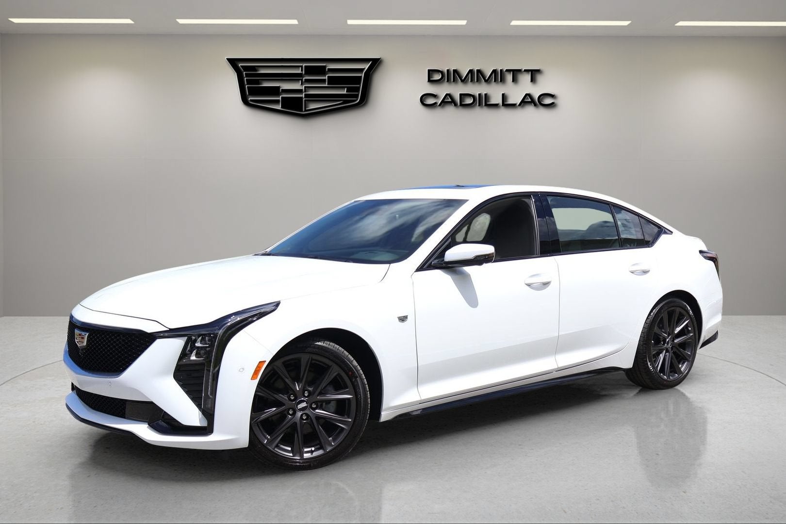 2026 Cadillac CT5 Sport in Summit White — front three-quarter view