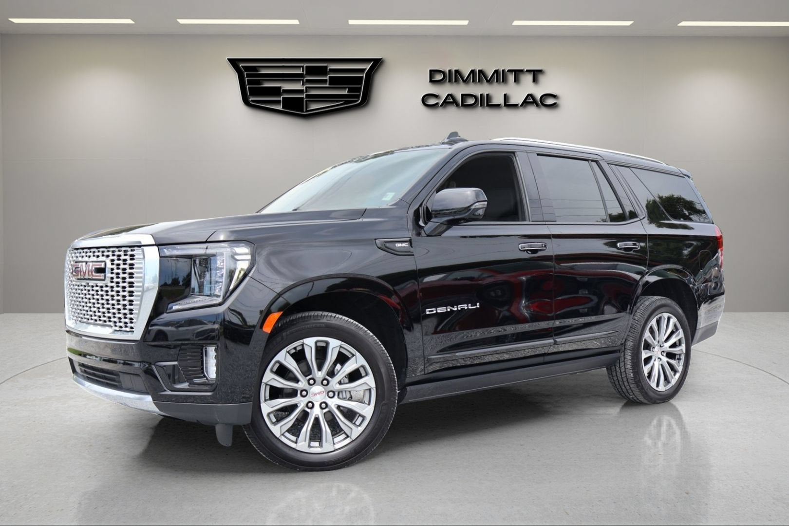 2022 GMC Yukon Denali in Onyx Black — front three-quarter view