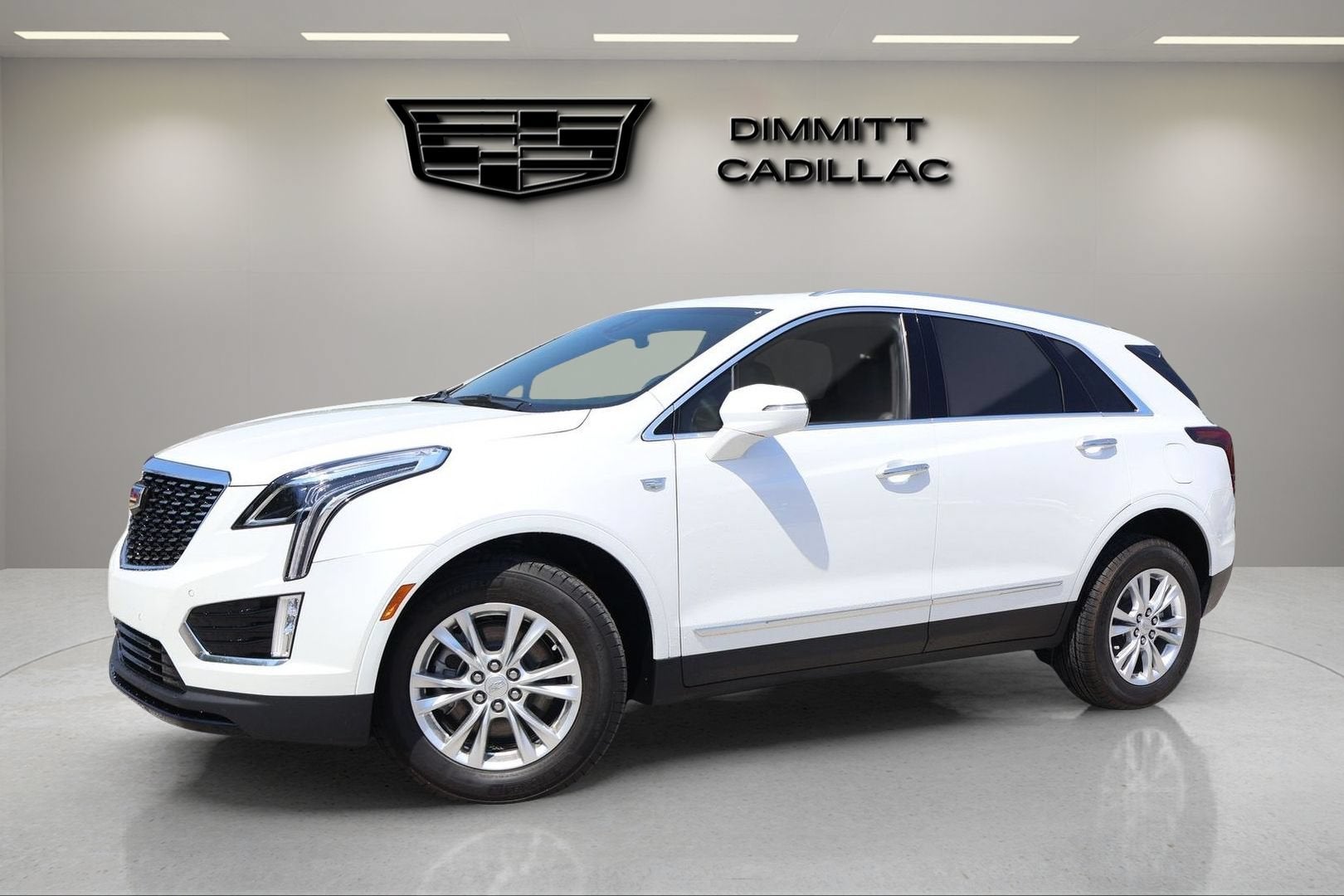 2026 Cadillac XT5 Luxury in Crystal White Tricoat — front three-quarter view