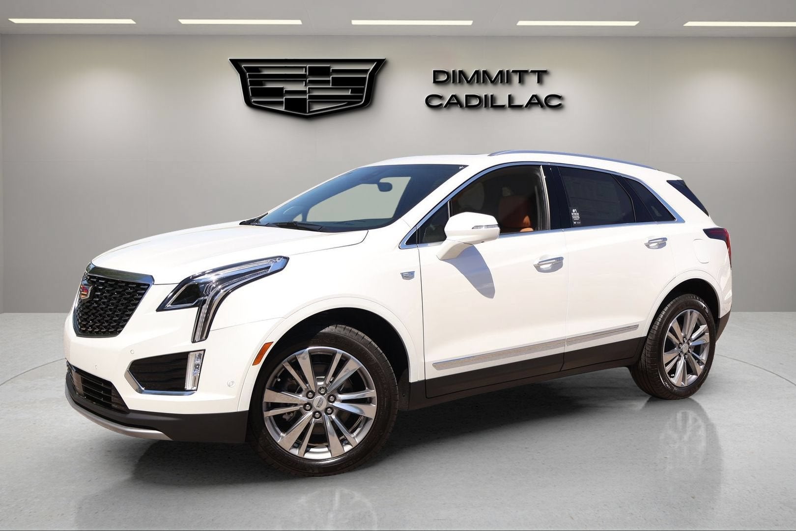2026 Cadillac XT5 Premium Luxury in Crystal White Tricoat — front three-quarter view