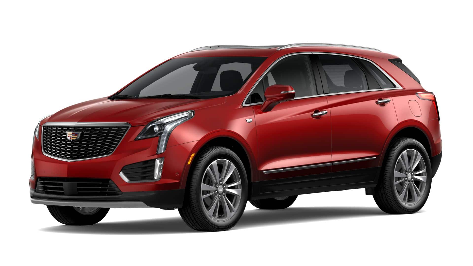2026 Cadillac XT5 Premium Luxury in Radiant Red Tintcoat — front three-quarter view