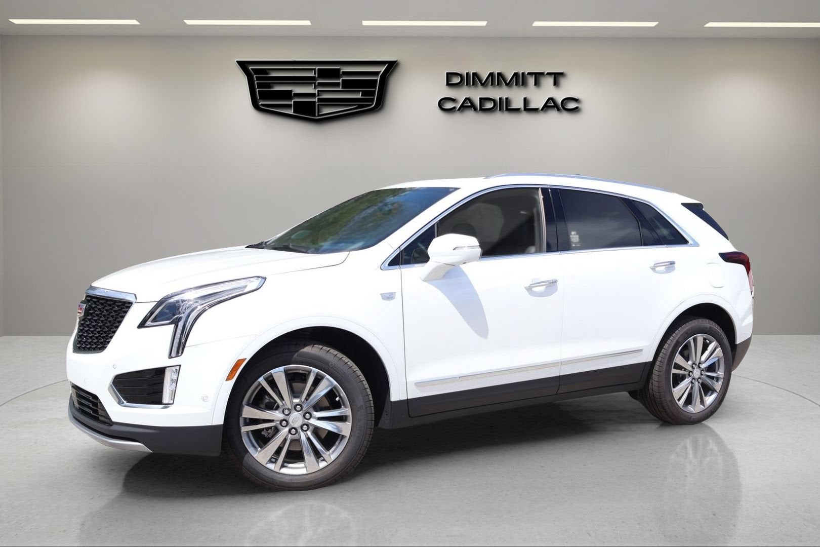 2026 Cadillac XT5 Premium Luxury in Crystal White Tricoat — front three-quarter view