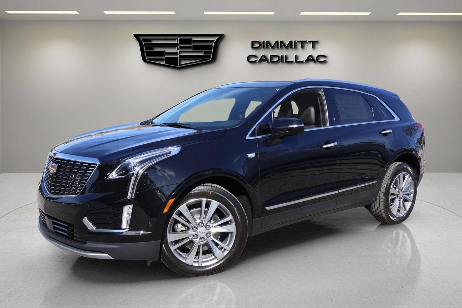 2026 Cadillac XT5 Premium Luxury in Stellar Black Metallic — front three-quarter view