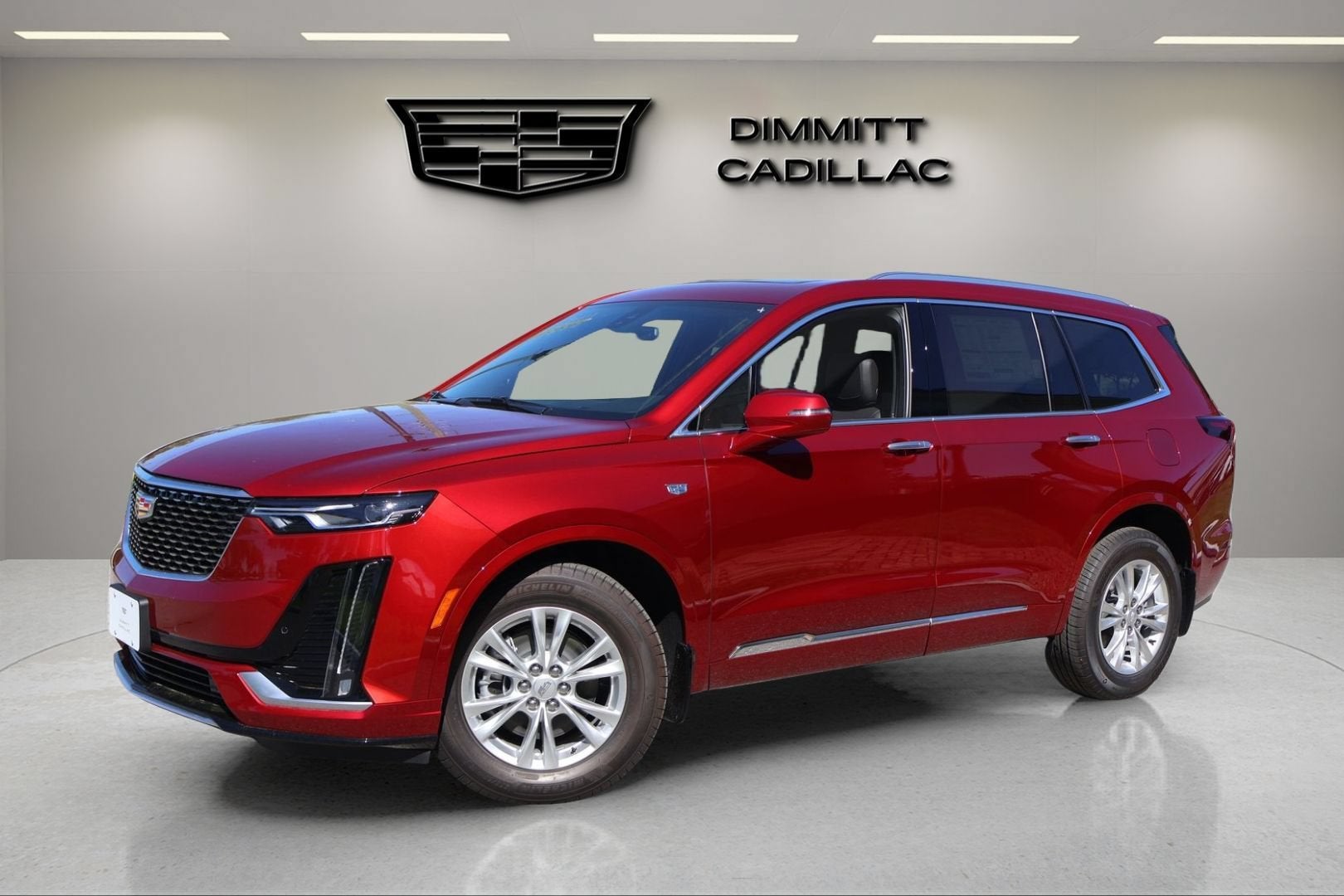 2025 Cadillac XT6 Luxury in Radiant Red Tintcoat — front three-quarter view