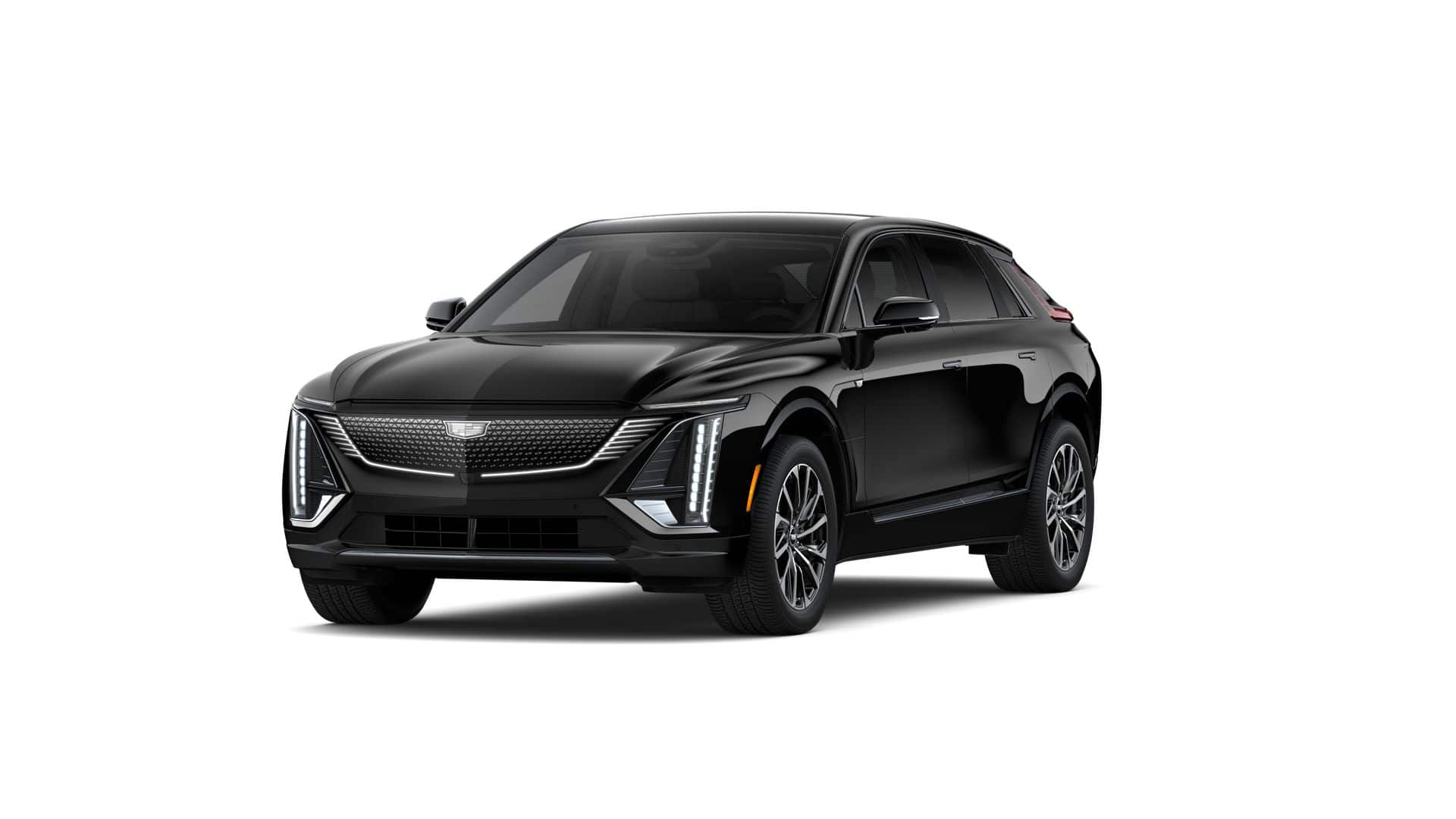 2026 Cadillac LYRIQ Sport in Stellar Black Metallic — front three-quarter view