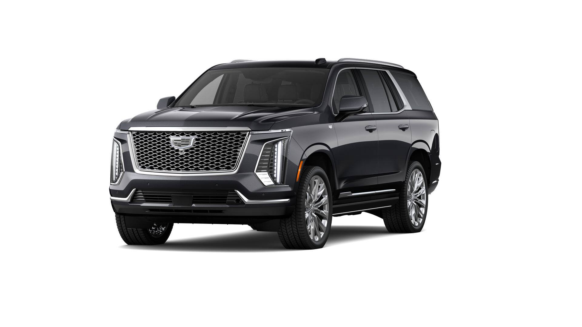2026 Cadillac Escalade Platinum Luxury in Galactic Gray Metallic — front three-quarter view