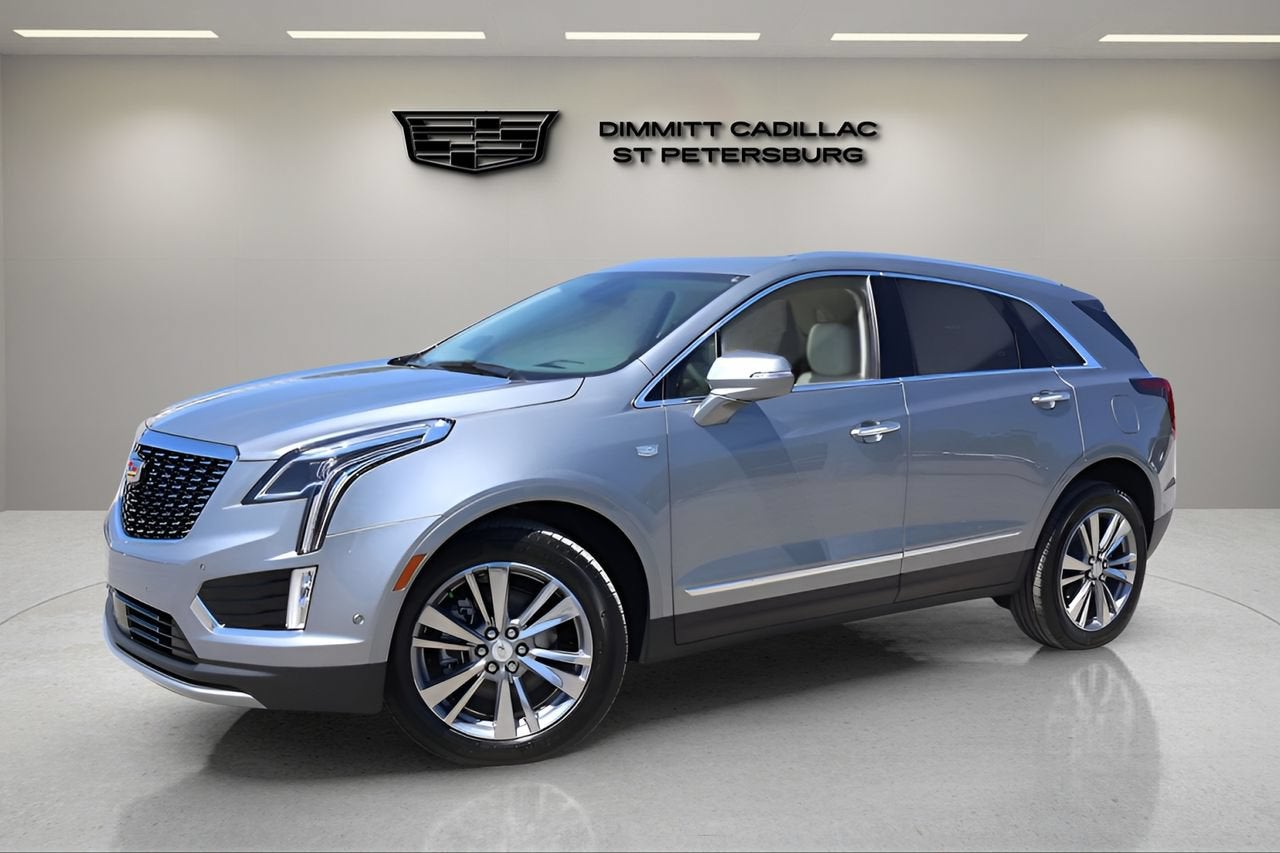 2026 Cadillac XT5 Premium Luxury in Argent Silver Metallic — front three-quarter view