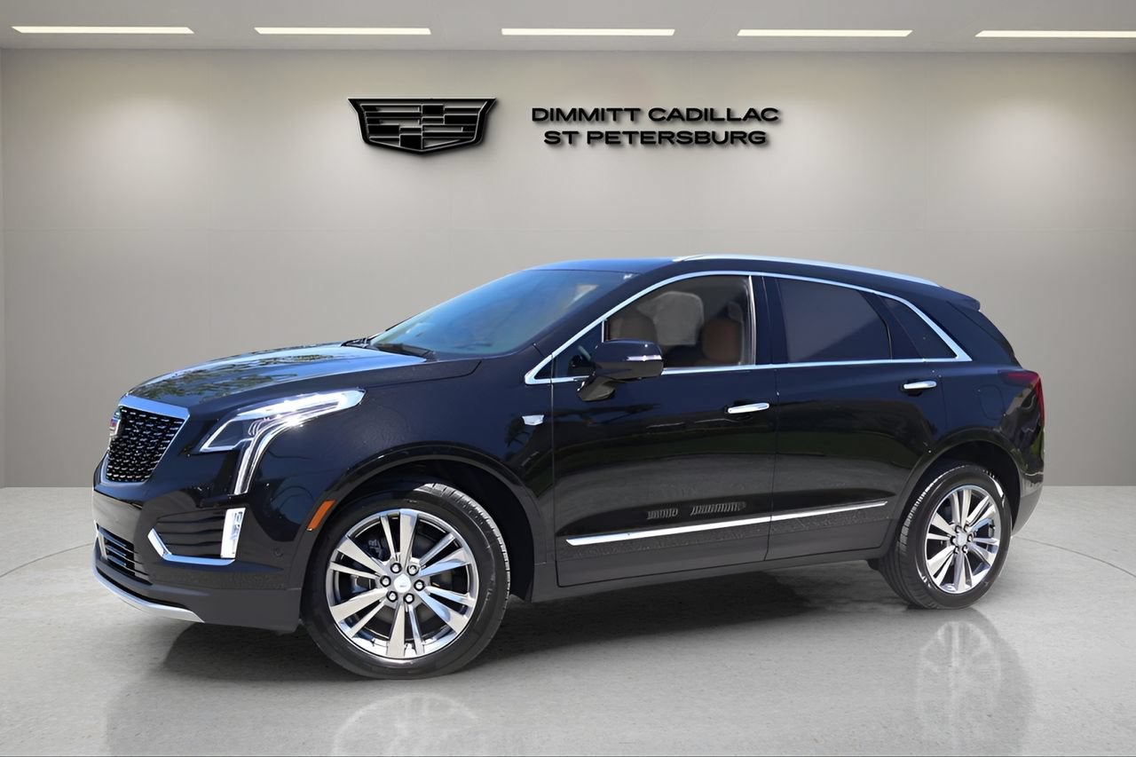 2026 Cadillac XT5 Premium Luxury in Stellar Black Metallic — front three-quarter view