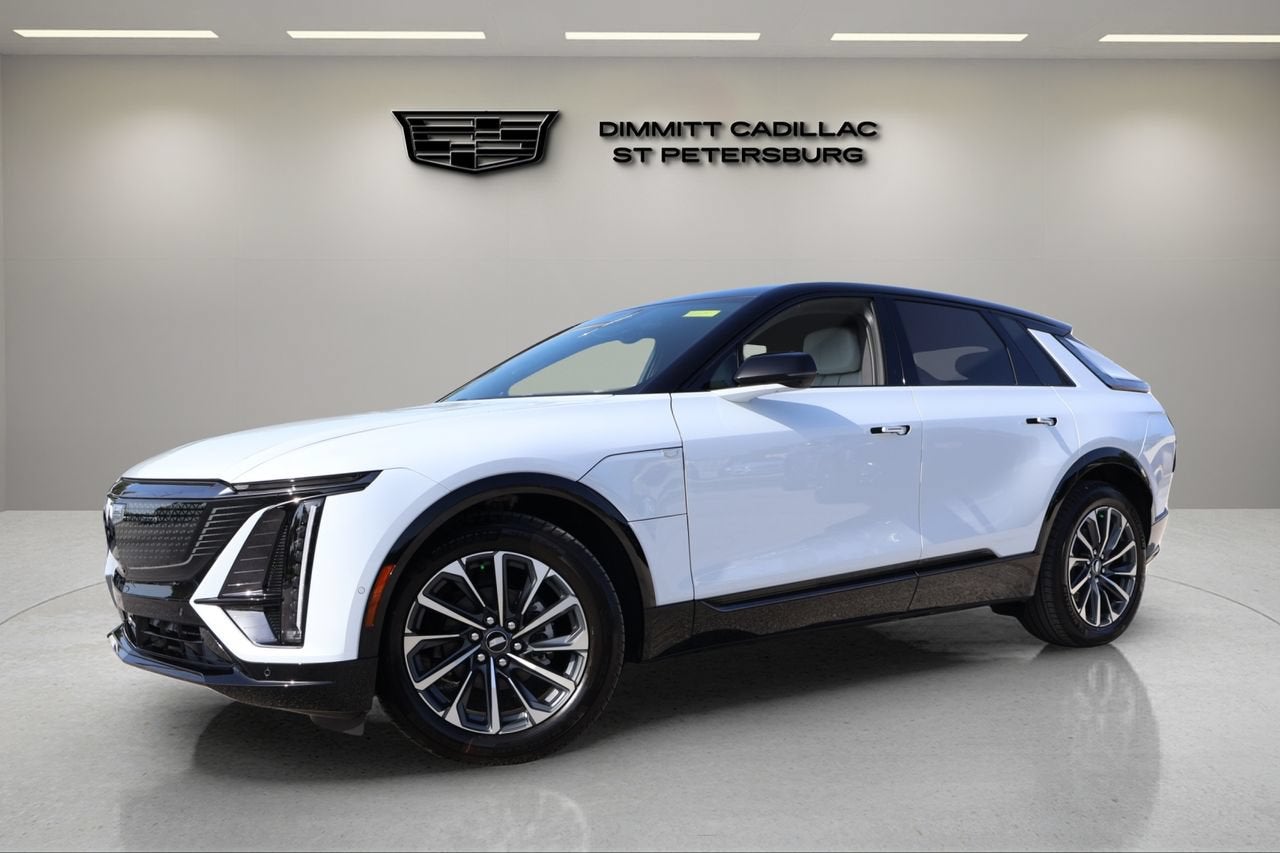 2026 Cadillac LYRIQ Sport in Vibrant White Tricoat — front three-quarter view
