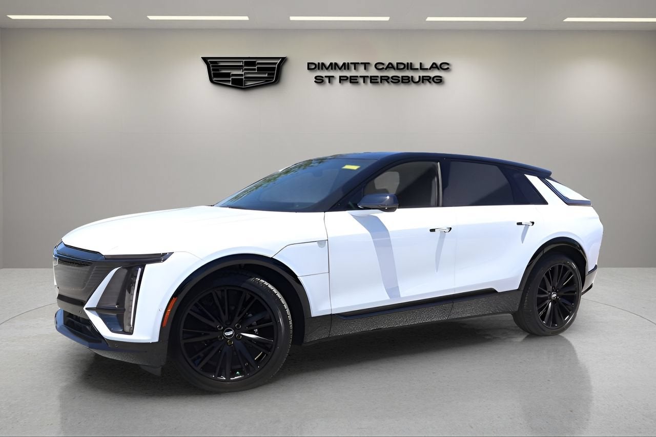 2026 Cadillac LYRIQ Sport in Vibrant White Tricoat — front three-quarter view