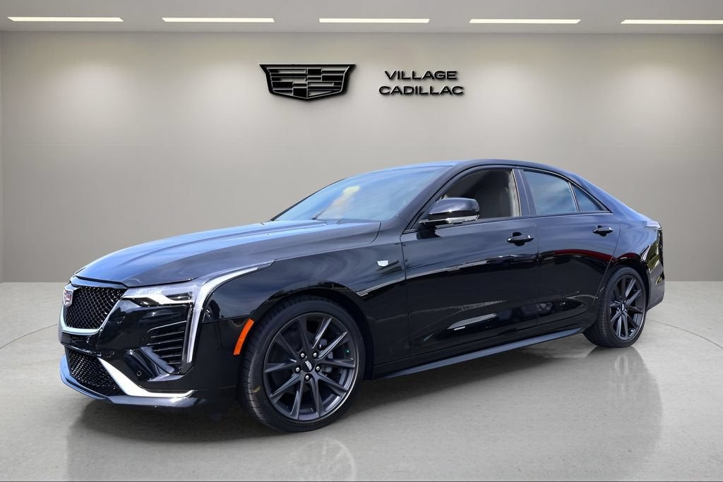 2026 Cadillac CT4 Sport in Black Raven — front three-quarter view
