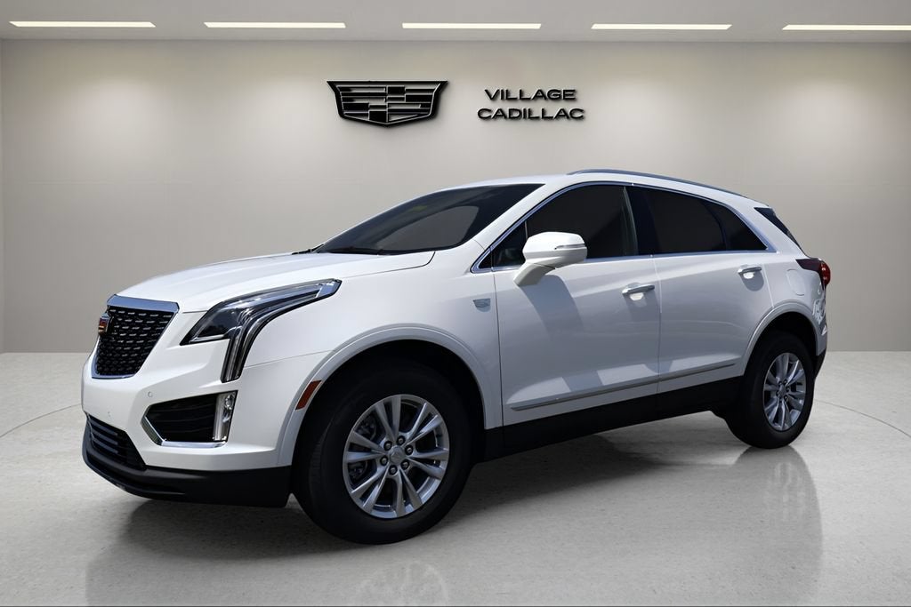 2026 Cadillac XT5 Luxury in Crystal White Tricoat — front three-quarter view
