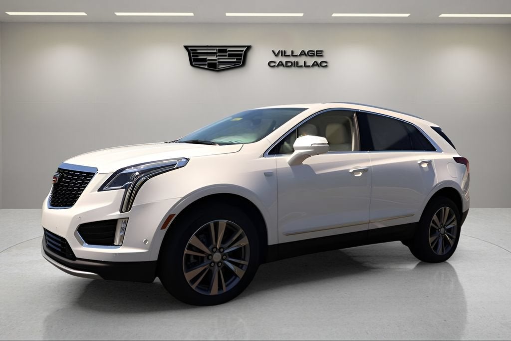 2026 Cadillac XT5 Premium Luxury in Crystal White Tricoat — front three-quarter view
