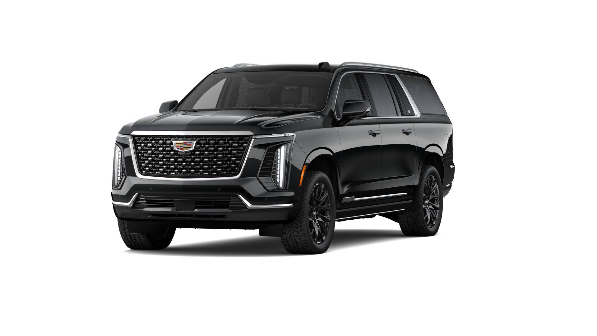 2026 Cadillac Escalade ESV Luxury in Black Raven — front three-quarter view
