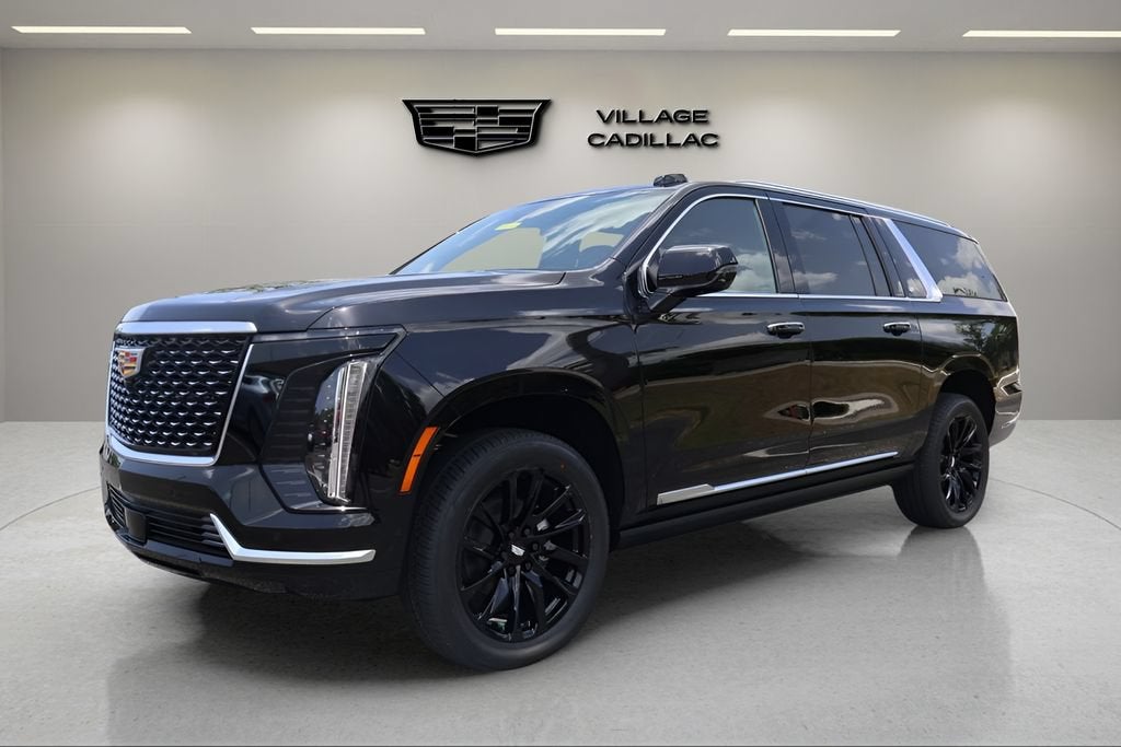 2026 Cadillac Escalade ESV Luxury in Black Raven — front three-quarter view