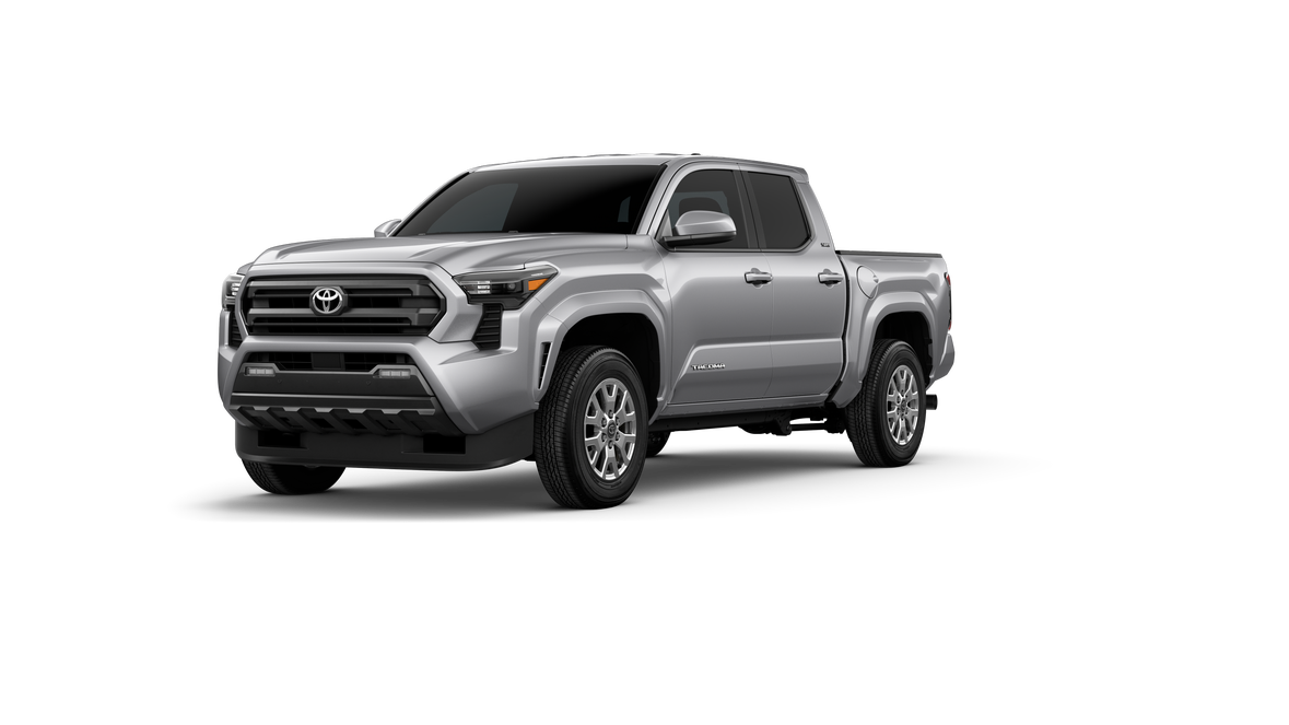 2026 Toyota Tacoma SR5 in Celestial Silver Metallic — front three-quarter view