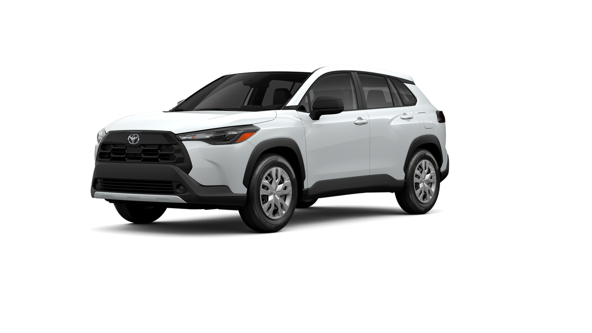 2026 Toyota Corolla Cross L in Wind Chill Pearl — front three-quarter view