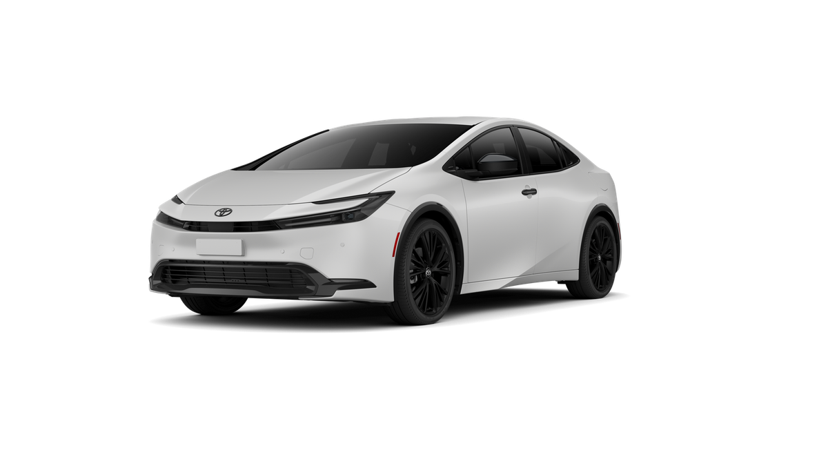 2026 Toyota Prius Nightshade Edition in Wind Chill Pearl — front three-quarter view